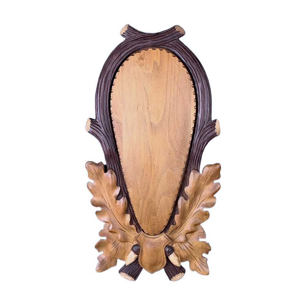 Ecusson de bois pour trophée de cerf. Massacre. 68x35cm 031102_01